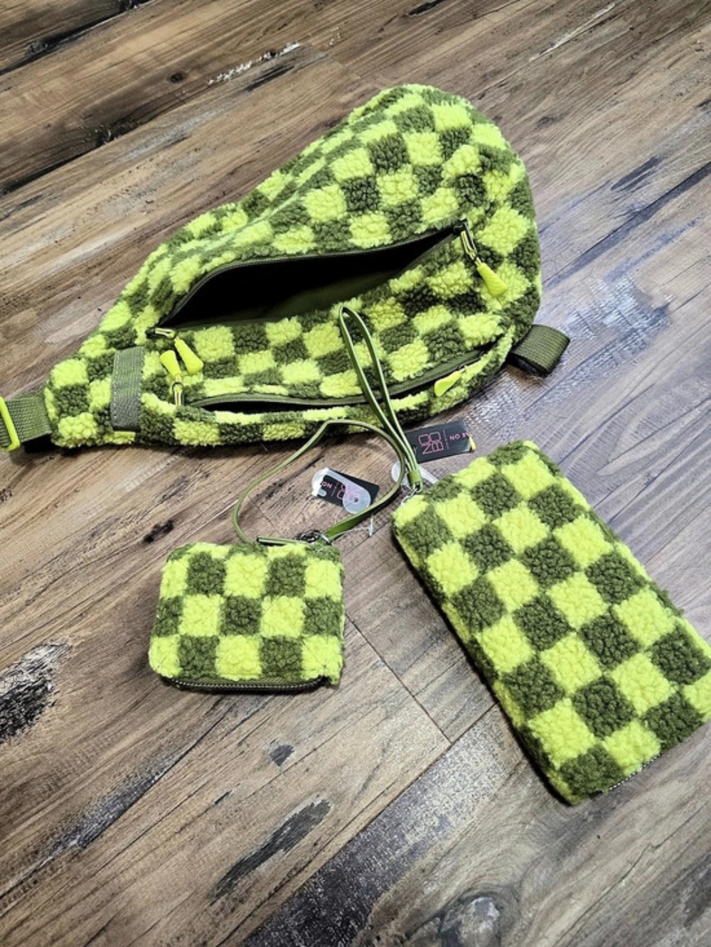 No Boundaries Green Checkered Slingback Set